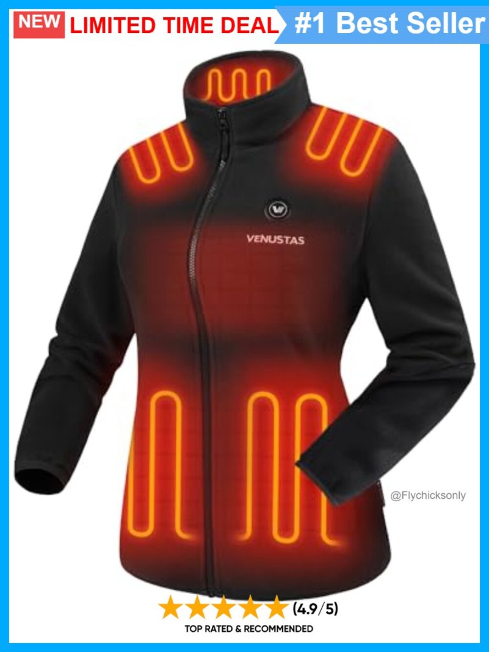 Fleece Heated Jacket with Battery Insulated